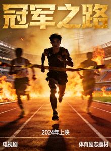 电视剧《冠军之路》海报，体育励志题材，2024年上映